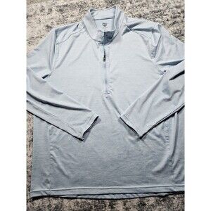 Graham Luxe Men’s 1/4 Zip Pullover Performance Sweater Shirt Heathered Blue Golf